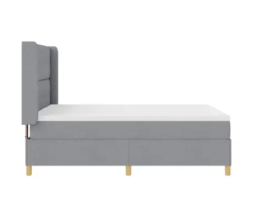 Kastītes Atsperu Gulta Gaiši Pelēks 140 X 190 Cm Audums Vidaxl