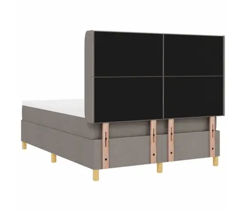 Kastītes Atsperu Gulta Pelēkbrūna 140 X 190 Cm Audums Vidaxl