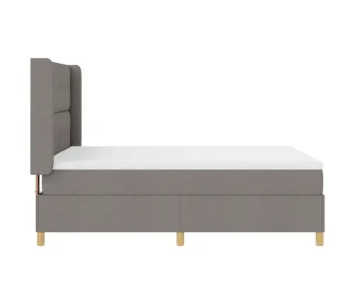 Kastītes Atsperu Gulta Pelēkbrūna 140 X 200 Cm Audums Vidaxl