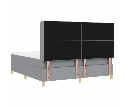 Kastītes Atsperu Gulta Gaiši Pelēks 180 X 200 Cm Audums Vidaxl