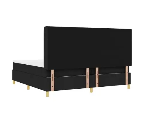 Kiemas Lova Su Čiužiniu Juoda 200 X 200 Cm Audinys