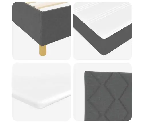 Box Spring Gulta Ar Matraci Tumši Pelēkā Krāsā, Izmērs 80 X 200 Cm Vidaxl