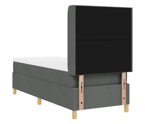 Box Spring Gulta Ar Matraci Tumši Pelēkā Krāsā, Izmērs 80 X 200 Cm Vidaxl