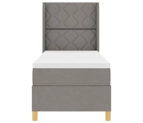 Kastītes Atsperu Gulta Ar Matraci Pelēkbrūna 80 X 200 Cm Audums Vidaxl