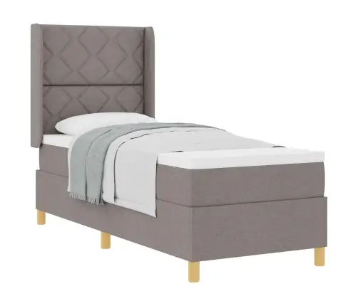 Kastītes Atsperu Gulta Ar Matraci Pelēkbrūna 80 X 200 Cm Audums Vidaxl