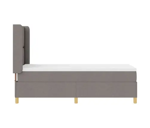 Kastītes Atsperu Gulta Ar Matraci Pelēkbrūna 80 X 200 Cm Audums Vidaxl