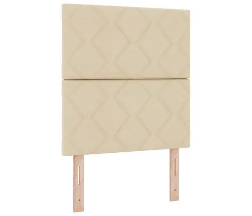 Box Spring Voodi Madratsiga Peaga Cream 80 X 200 Cm Kangas