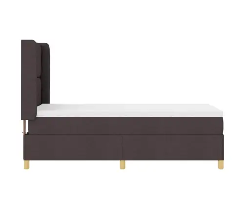 Gulta Ar Atsperēm Ar Matraci Tumši Brūna 90 X 190 Cm Audums Vidaxl