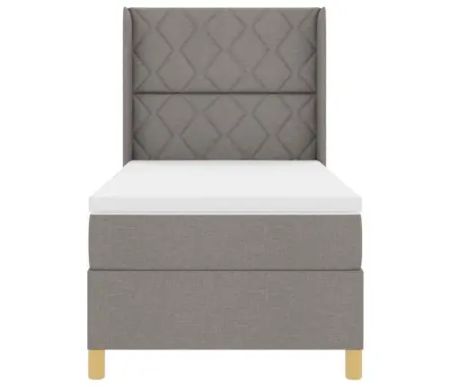 Box Spring Voodi Madratsiga Pruunikashall 90 X 190 Cm Kangas