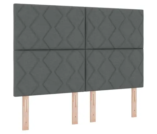 Gulta Ar Atsperēm Ar Matraci Tumši Pelēka 140 X 190 Cm Audums Vidaxl