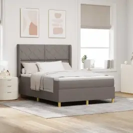 Box Spring Voodi Madratsiga Pruunikashall 140 X 200 Cm Kangas