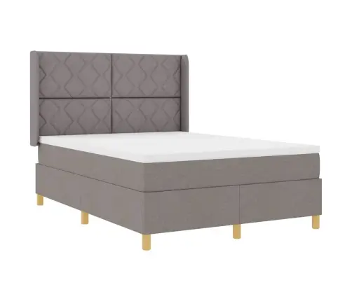 Box Spring Voodi Madratsiga Pruunikashall 140 X 200 Cm Kangas