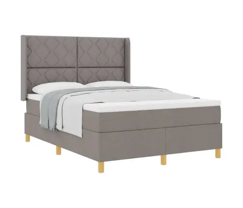 Box Spring Voodi Madratsiga Pruunikashall 140 X 200 Cm Kangas
