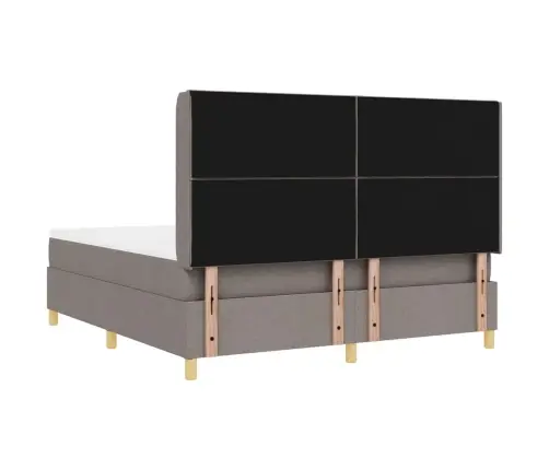 Gulta Ar Atsperēm Ar Matraci Pelēkbrūna 180 X 200 Cm Audums Vidaxl