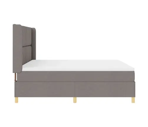 Gulta Ar Atsperēm Ar Matraci Pelēkbrūna 180 X 200 Cm Audums Vidaxl
