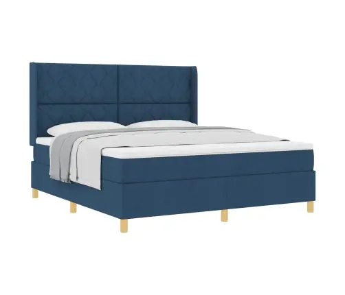 Box Spring Gulta Ar Matraci Zila 180X200 Cm Vidaxl