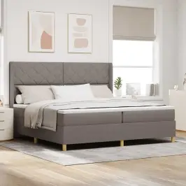 Kiemas Lova Su Čiužiniu Taupe 200 X 200 Cm Audinys Kiemas Lova Su Čiužiniu Taupe 200 X 200 Cm Audinys