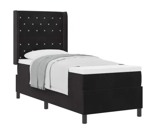 Gultas Rāmis Ar Matraci Melns 80X200 Cm Samts Vidaxl