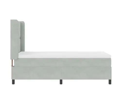 Kaste Ar Matrača Gaismi Pelēka 100X200 Cm Samts Vidaxl