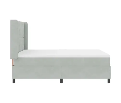 Izgultnes Gulta Ar Matraci Gaiši Pelēka 140X200 Cm Samts Vidaxl