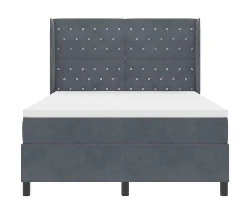 Kiemas Lova Su Čiužiniu Tamsiai Pilka 160 X 200 Cm Aksomas