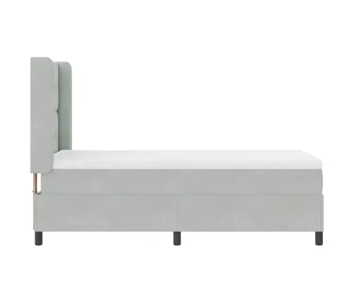 Kastes Gultas Ar Matraci Gaiši Pelēks 80X200 Cm Velvet Vidaxl