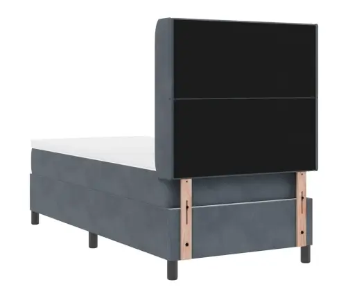 Box Spring Gulta Ar Matrači Tumši Pelēka 80X200 Cm Samts Vidaxl