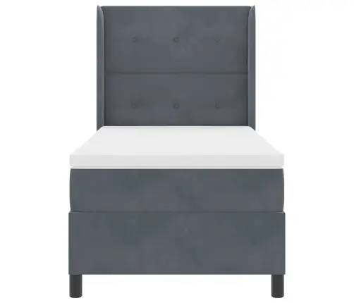 Box Spring Gulta Ar Matrači Tumši Pelēka 80X200 Cm Samts Vidaxl