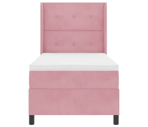 Kiemas Lova Su Čiužiniu Rožinė 80 X 200 Cm Aksomas