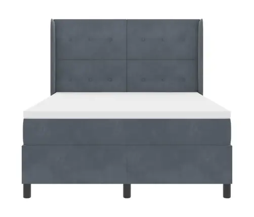 Kastes Atsperu Gulta Ar Matraci Tumši Pelēka 160X200 Cm Samtā Vidaxl