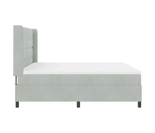 Kiemas Lova Su Čiužiniu Šviesiai Pilka 180 X 200 Cm Aksomas