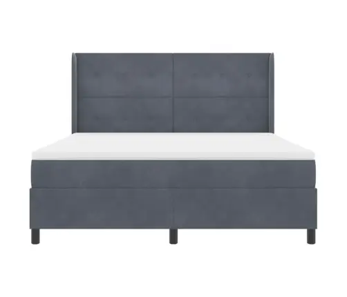 Kiemas Lova Su Čiužiniu Tamsiai Pilka 180 X 200 Cm Aksomas