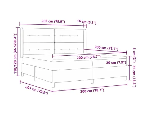 Kastītes Atsperu Gulta Ar Matraci Rozā 200 X 200 Cm Samts Vidaxl
