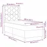 Kastes Pavasara Gulta Ar Matraci Tumši Pelēka 80X200 Cm Samts Vidaxl
