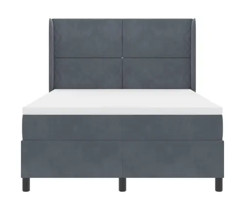 Box Spring Gulta Ar Matraci Tumši Pelēka 140X200 Cm Samts Vidaxl