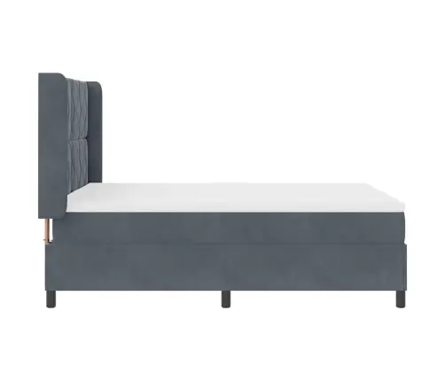 Box Spring Gulta Ar Matraci Tumši Pelēka 140X200 Cm Samts Vidaxl