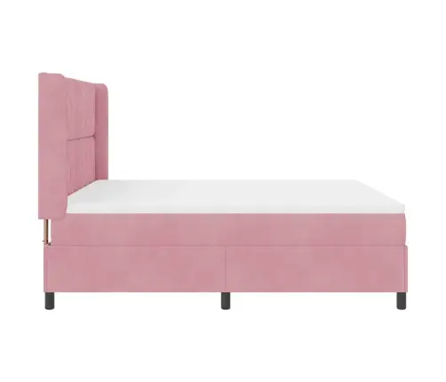 Kiemas Lova Su Čiužiniu Rožinė 180 X 200 Cm Aksomas