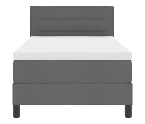 Gultas Ar Matraci Un Led Tumši Pelēka 90X190 Cm Audums Vidaxl