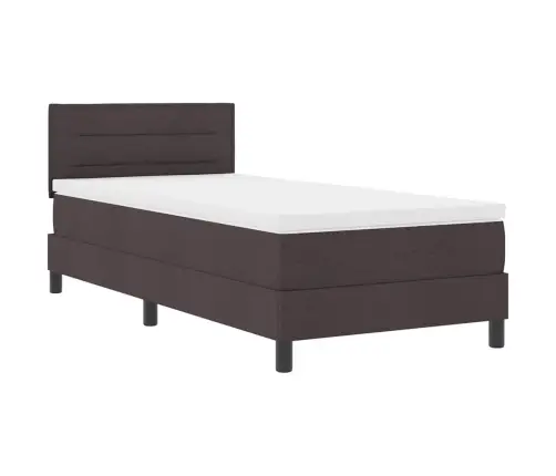 Kastītes Atsperu Gulta Tumši Brūna 90 X 190 Cm Audums Vidaxl