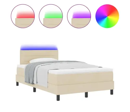 Kiemas Lova Su Čiužiniu Kreminė 120 X 190 Cm Audinys