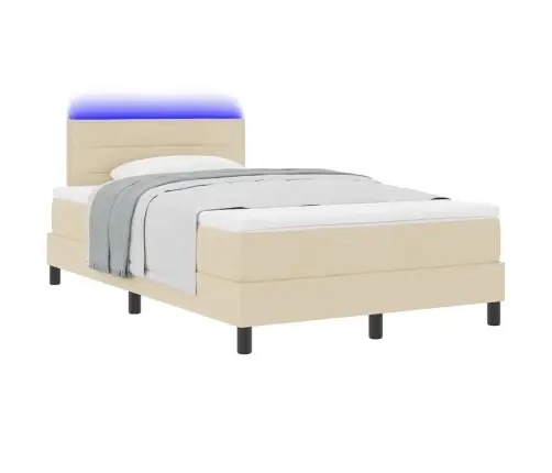 Kiemas Lova Su Čiužiniu Kreminė 120 X 190 Cm Audinys