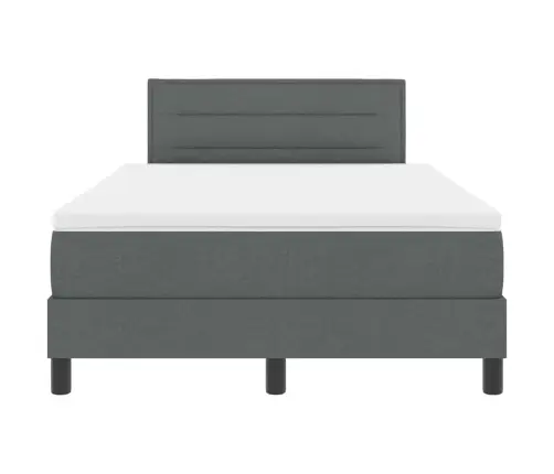 Kastes Atsperu Gulta Ar Matraci & Led Tumšpelēks 120X200 Cm Audums Vidaxl