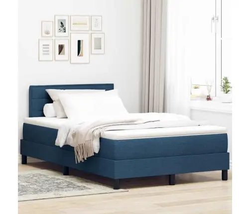 Gultas Sistēma Ar Matraci Un Led Zilu 120X200 Cm Audums Vidaxl