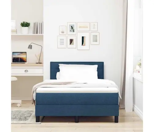 Gultas Sistēma Ar Matraci Un Led Zilu 120X200 Cm Audums Vidaxl