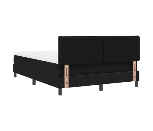 Kastītes Atsperu Gulta Ar Matraci Melna 140 X 190 Cm Audums Vidaxl