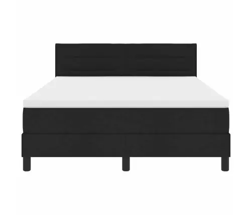 Kastītes Atsperu Gulta Ar Matraci Melna 140 X 190 Cm Audums Vidaxl