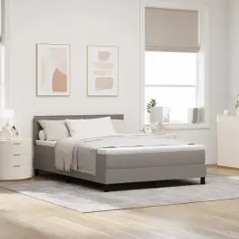 Kastītes Atsperu Gulta Ar Led Pelēkbrūna 140 X 200 Cm Audums Vidaxl