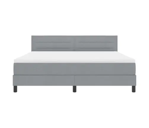 Kastītes Atsperu Gulta Gaiši Pelēka 180 X 200 Cm Audums Vidaxl