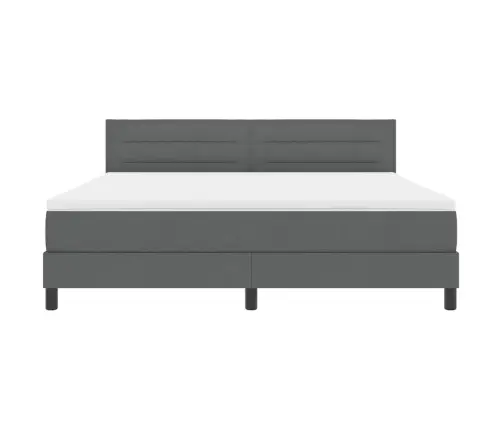 Kiemas Lova Su Čiužiniu Tamsiai Pilka 180 X 200 Cm Audinys