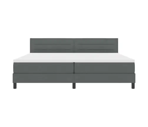 Kastītes Atsperu Gulta Tumši Pelēka 200 X 200 Cm Audums Vidaxl